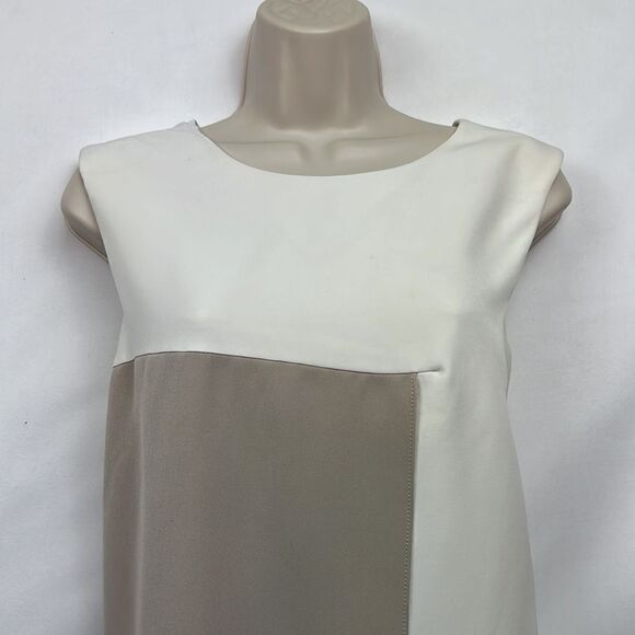 Milly cream and beige color block shift dress size 6 - Picture 5 of 14